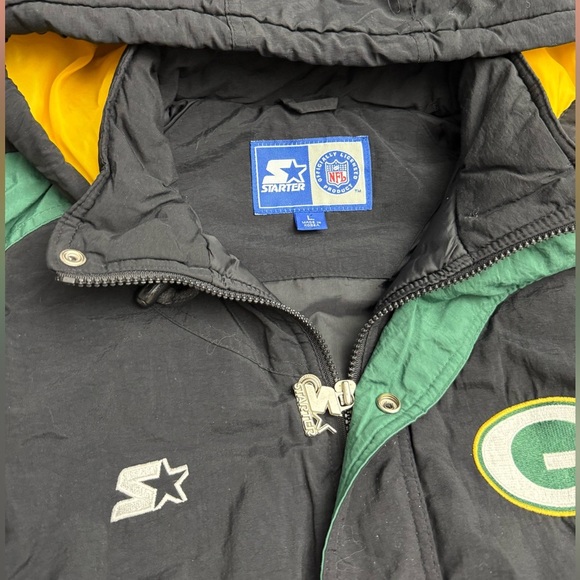 90s STARTER Green Bay Packers Heavy Snap Button Jacket - Picture 3 of 5